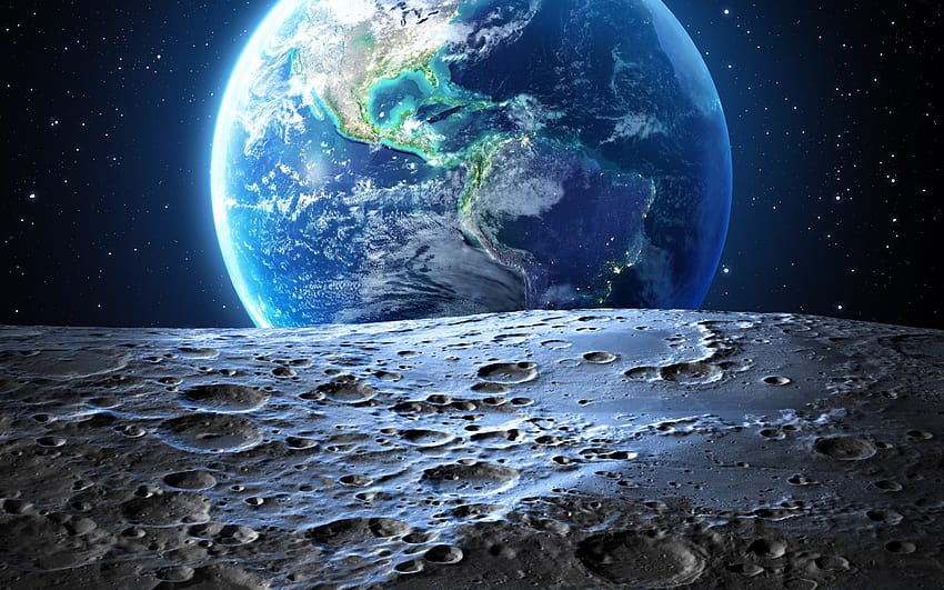 2880x1800 Earth Moon Macbook Pro Retina HD wallpaper