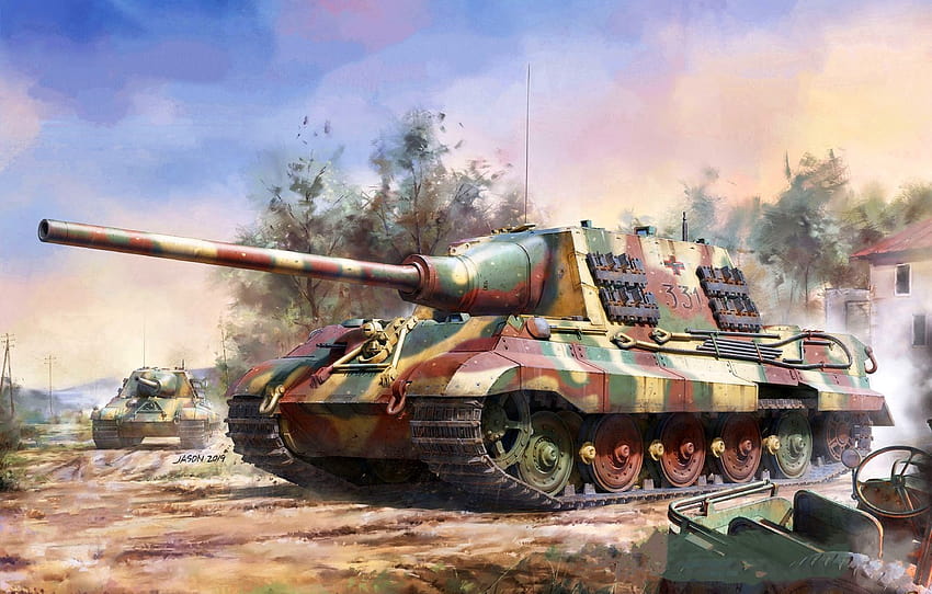 Германия, изтребител на танкове, лов на тигър, Втората световна война, себе си, танкът jagdtiger HD тапет