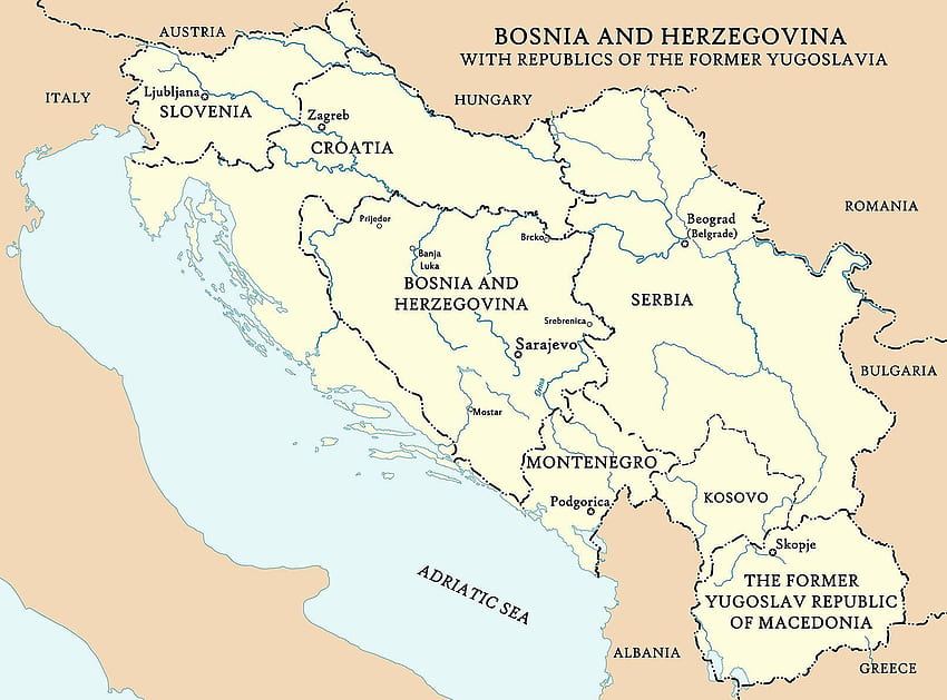 Jugosławia Mapa Maine wakacje Tapeta HD