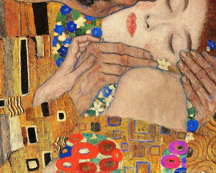 Gustav Klimt The Kiss Backgrounds HD wallpaper