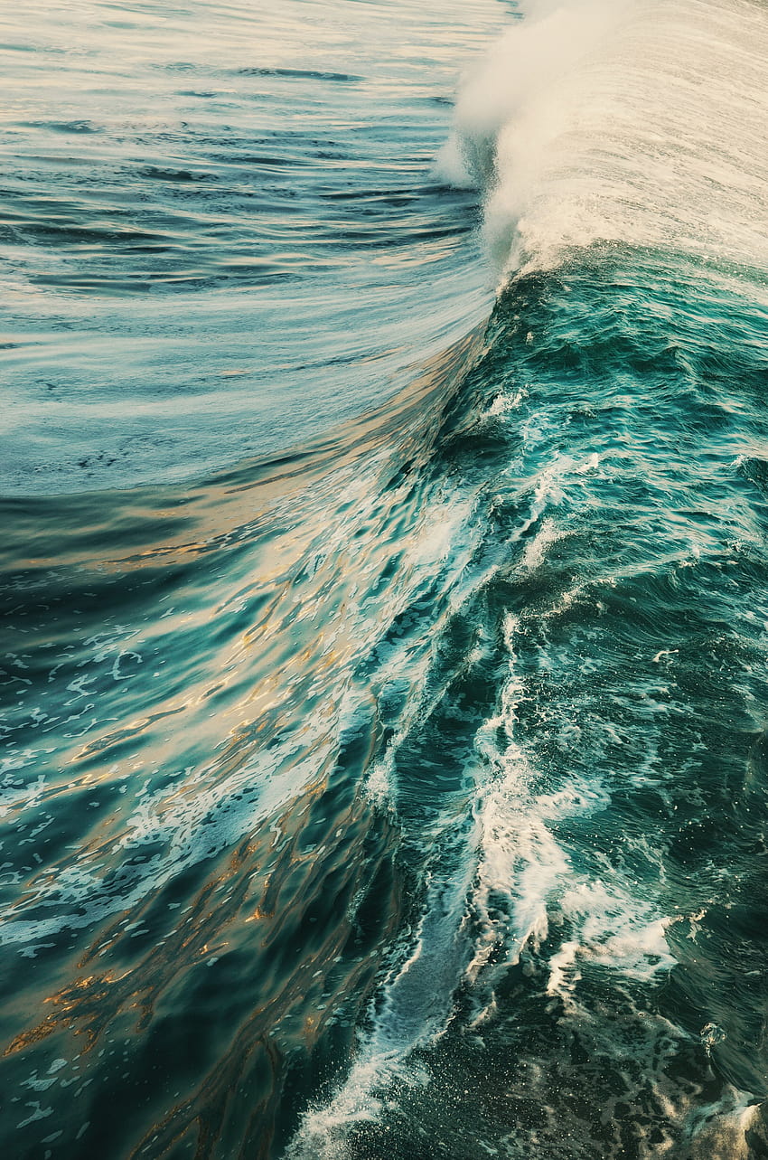 große Meereswellen brechen zusammen HD-Handy-Hintergrundbild