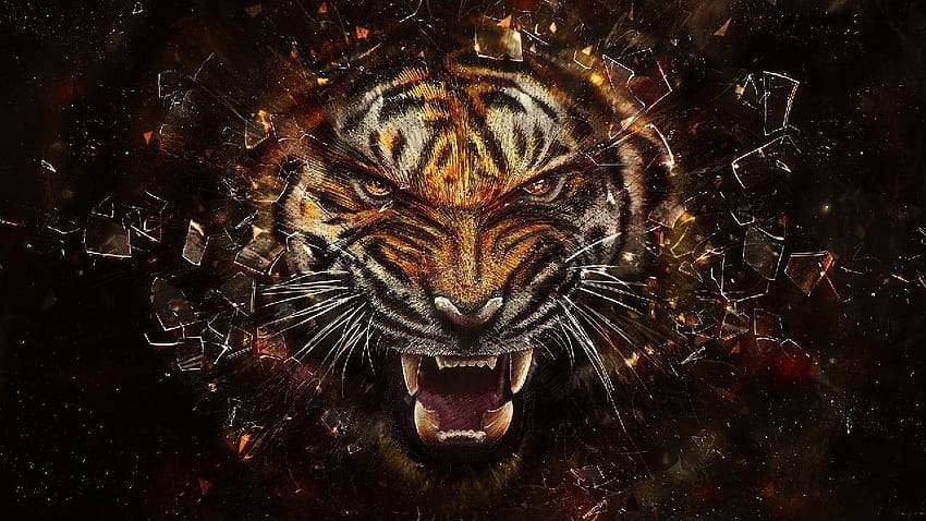 3D 虎の咆哮、 高画質の壁紙