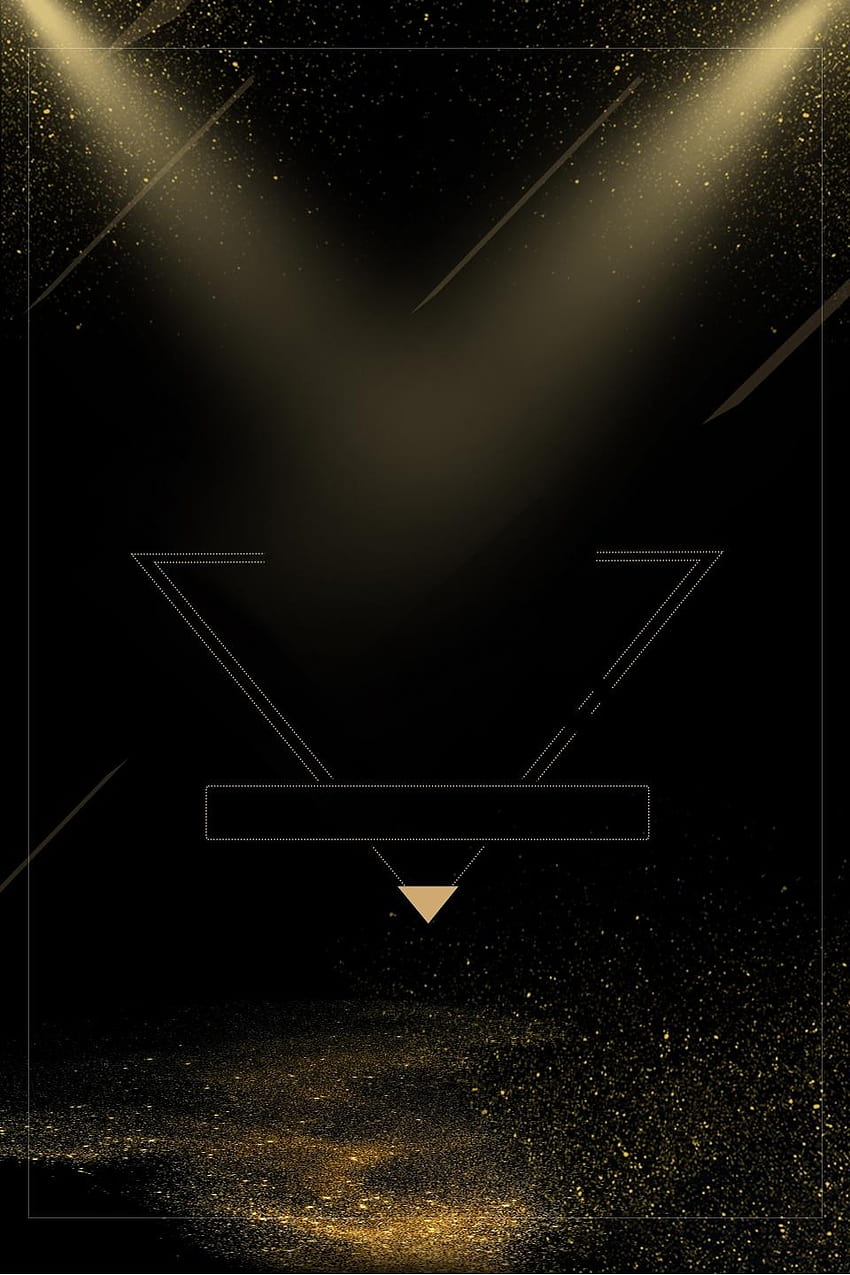 Cartel de invitación creativa minimalista de atmósfera de oro negro, diseño creativo minimalista de oro fondo de pantalla del teléfono