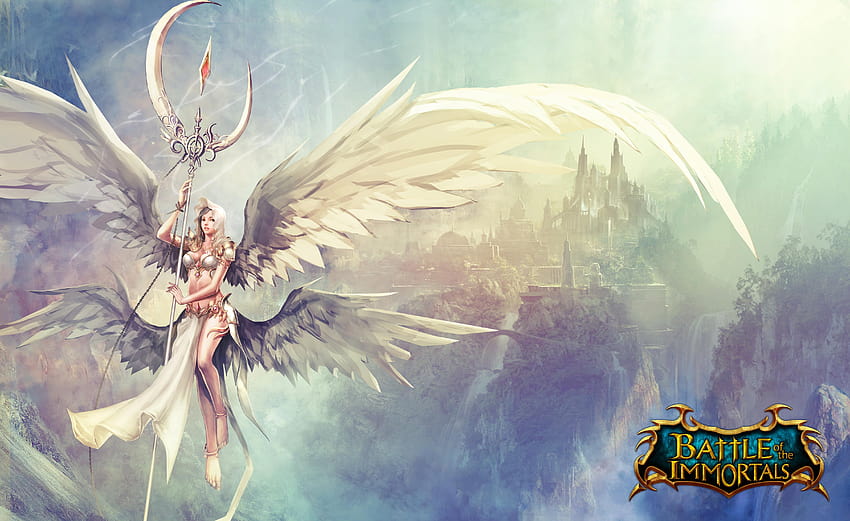 Battle, Of, The, Immornals, Angel, Wings, Mage, Staff, Games, battle mage  anime HD wallpaper | Pxfuel