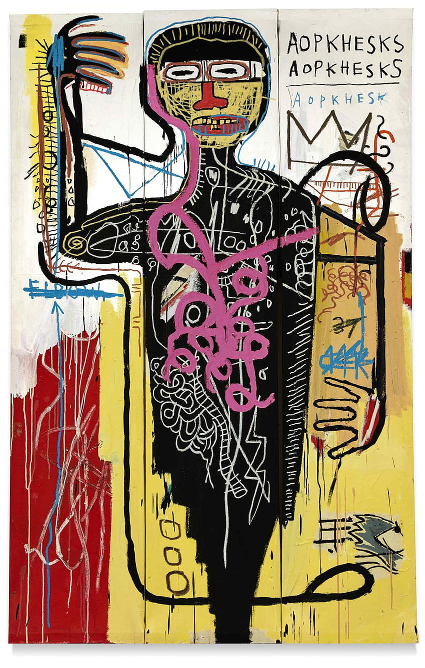Sovvertendo la storia dell'arte, 'Versus Medici' di Basquiat raggiungerà i 50 milioni di dollari, sulla scia dei 41,9 milioni di dollari di vendita record in Asia Sfondo del telefono HD