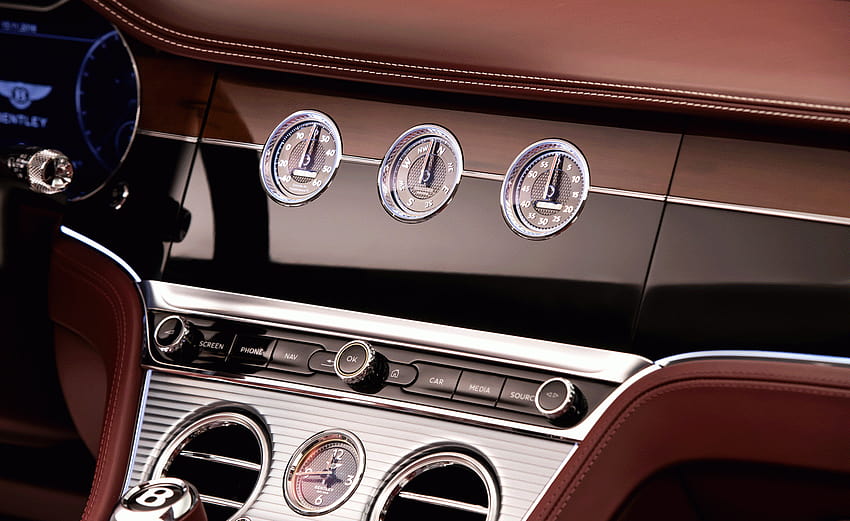 Bentley Continental GT Convertible, салон на бентли HD тапет