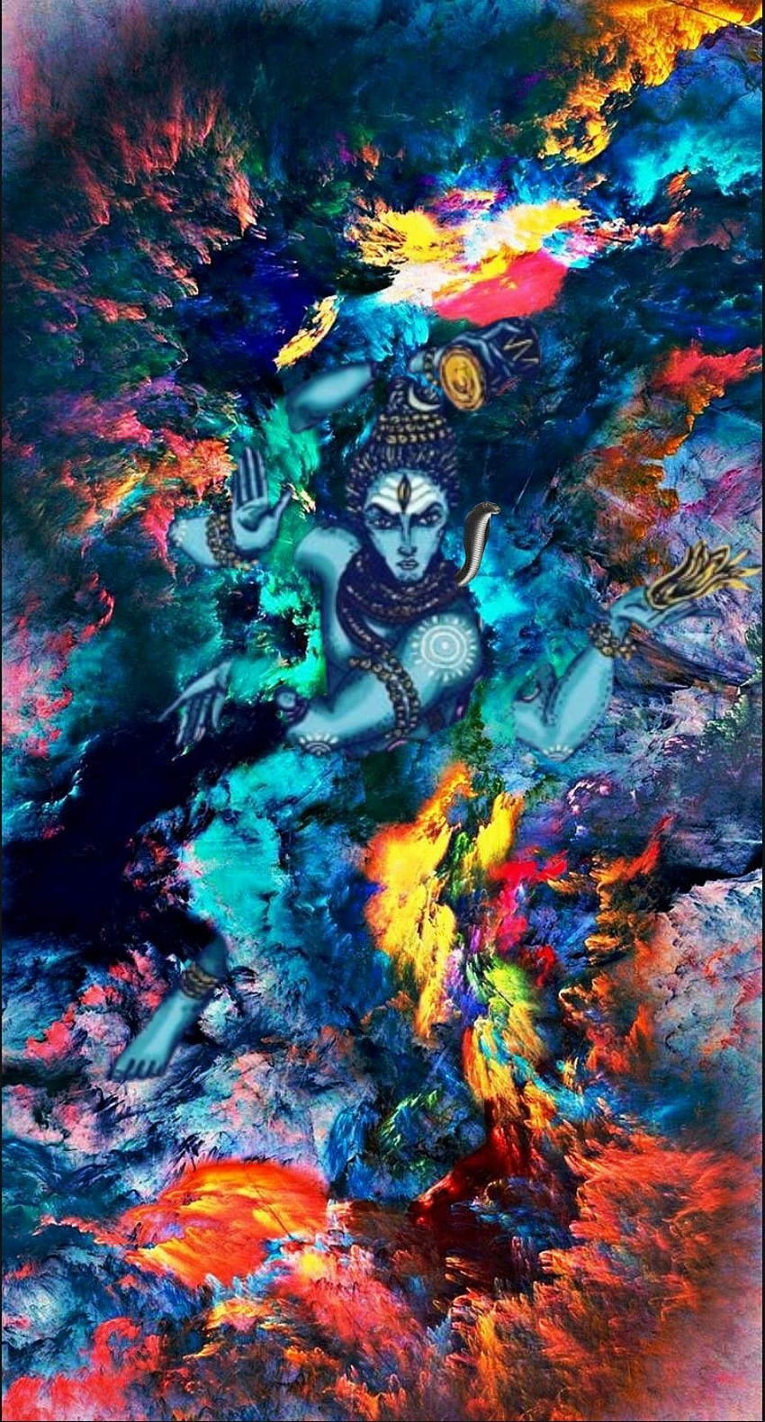 Lord Shiva as Nataraj in creative art painting, shiva blur HD phone wallpaper
