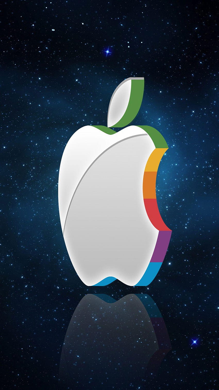 Uzayda 3D Apple Logosu Android, iphone için elma logosu HD telefon duvar kağıdı