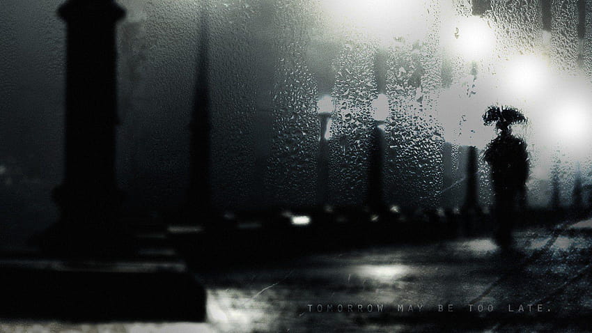 Rain Alone, chico solo bajo la lluvia fondo de pantalla