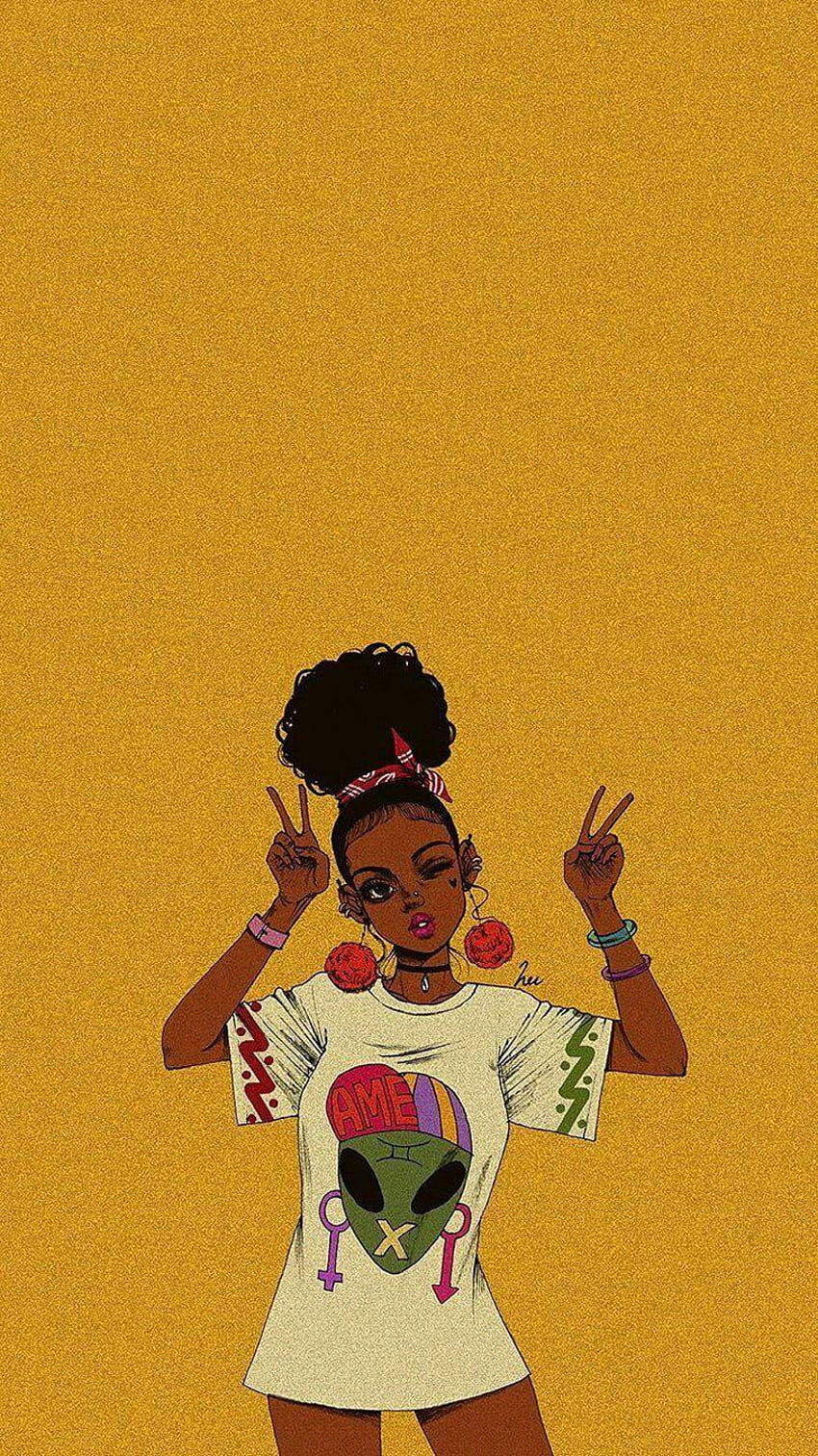 Arte de mulheres afro-americanas, garota negra pfp Papel de parede de celular HD