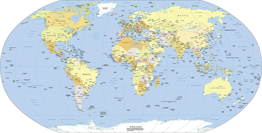 Карта на света Държави Столици Pdf Свежа карта на света Карта на света S, политическа карта HD тапет