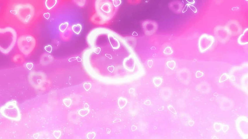 Arrière-plans de coeur violet et rose Bokeh Clip vidéo Motion Graphic, arrière-plans de coeur rose et violet Fond d'écran HD