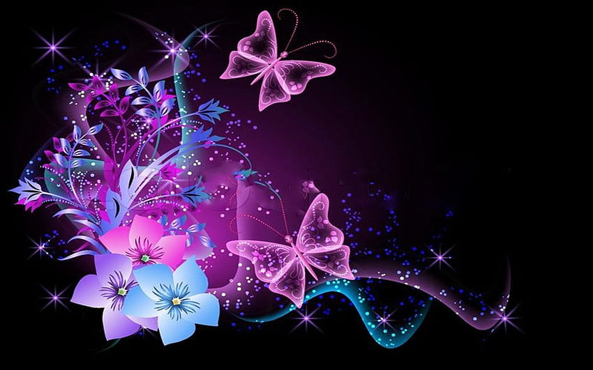 Neon Butterfly for Android HD wallpaper