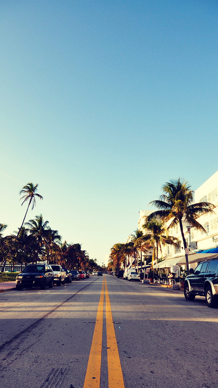 Miami, fl, florida, miami, playa del sur, cielo, carretera, coche, calle, árboles [2973x1974] para su, móvil y tableta, camino de la playa fondo de pantalla del teléfono