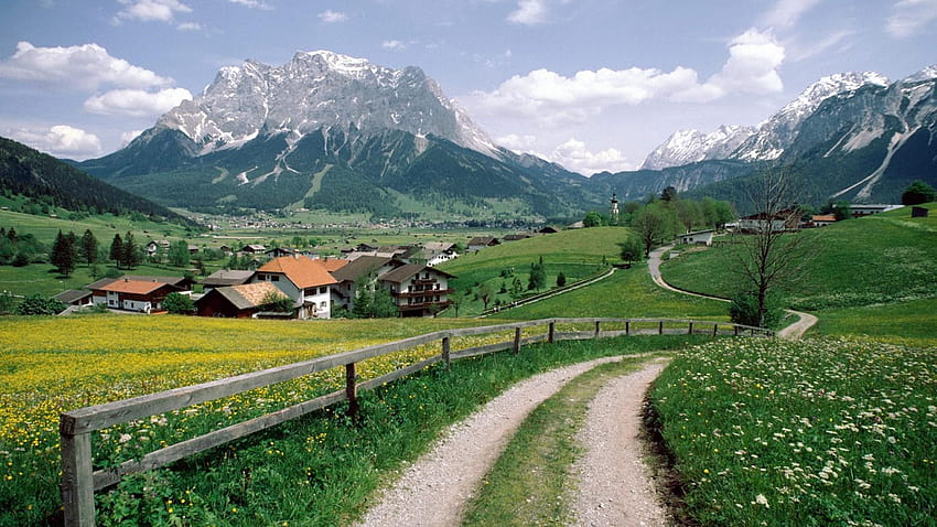 1920x1080 Alpine Village In Austria HD wallpaper