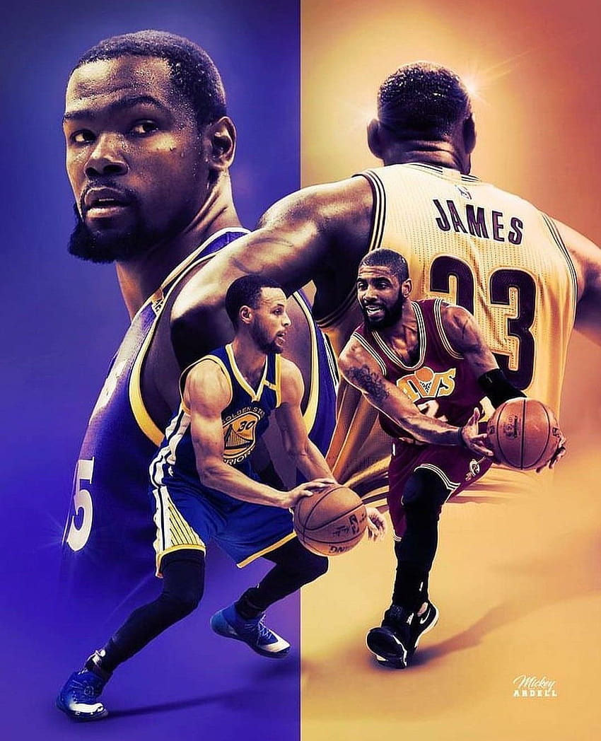 Stephen curry and Kevin Durant with Kyrie Irving and Lebron James ❤️, stephen curry and lebron james HD phone wallpaper