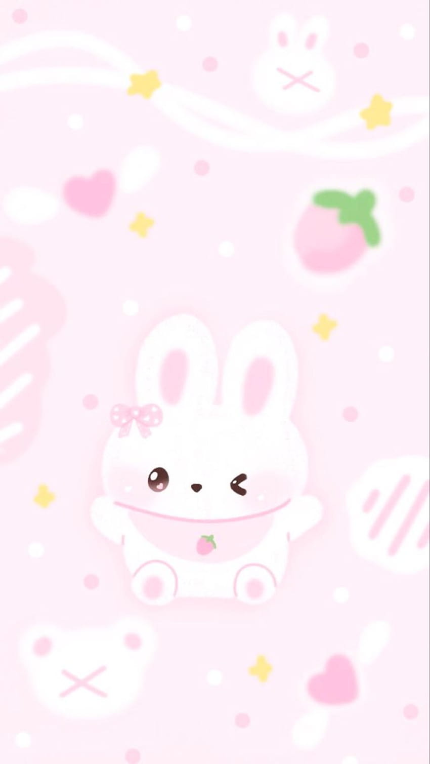 2 Pink Bunny IPhone, simpatico coniglietto pasquale per iphone Sfondo del telefono HD
