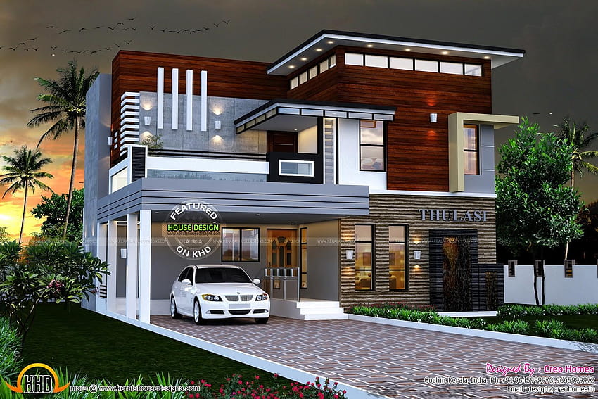 แผนบ้าน Kerala สมัยใหม่ 1015 วอลล์เปเปอร์ HD