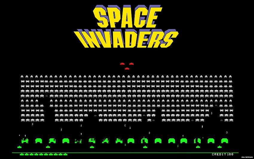 space invaders minimalist HD wallpaper