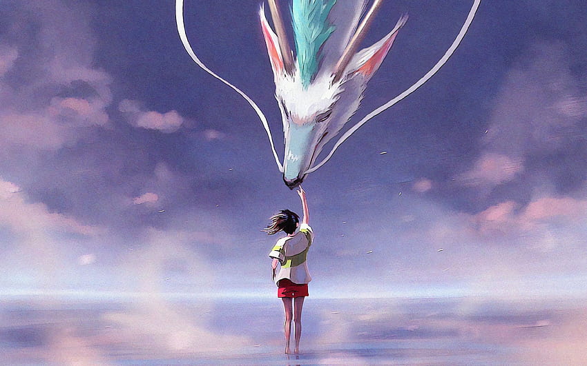 Von Dragon, Girl, Spirited Away, Art, Movie, Spirited Away-Ästhetik HD-Hintergrundbild