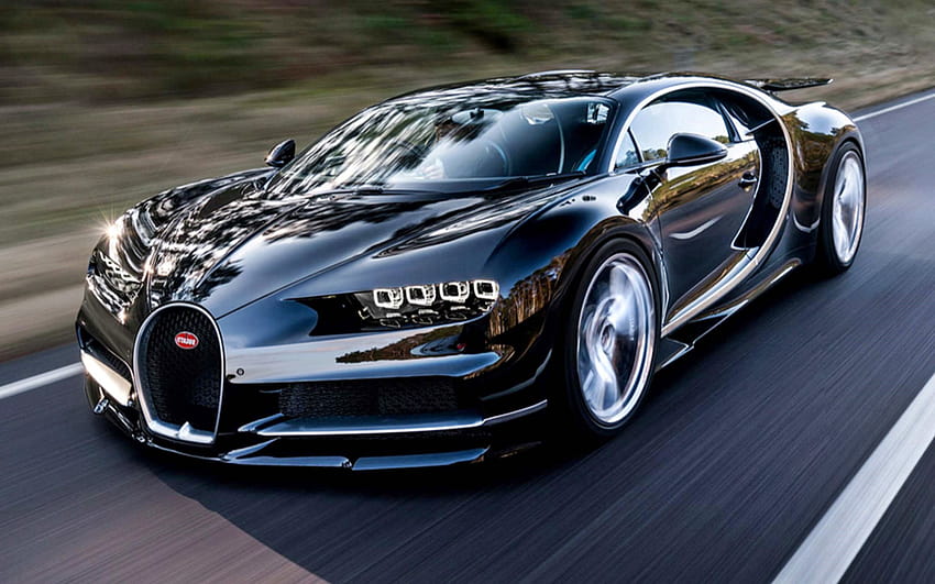 Bugatti Black Car Running, running car HD wallpaper