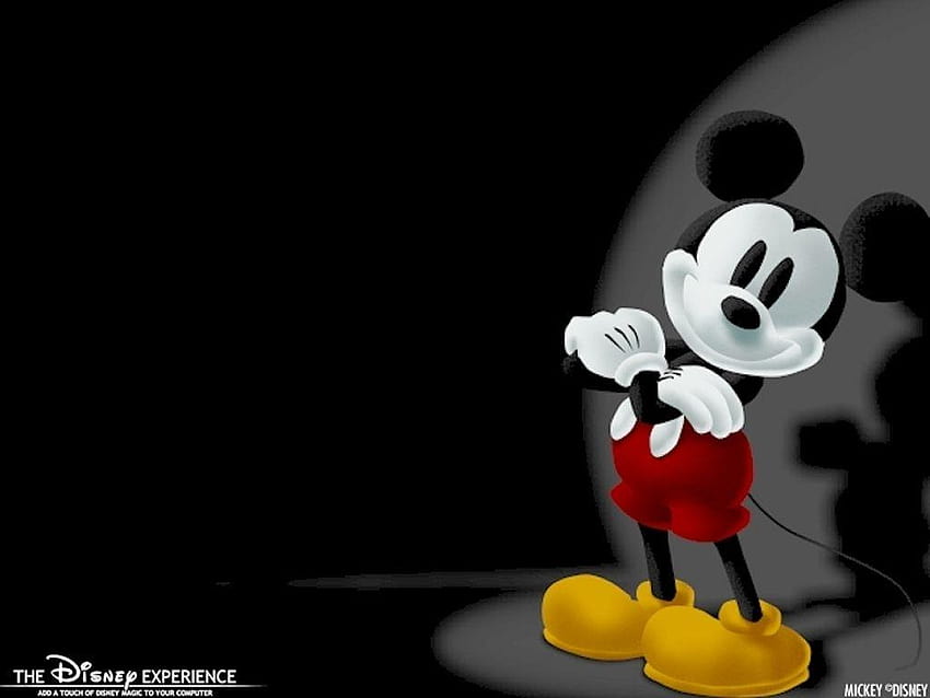 Latar Belakang Hitam Mickey Mouse Disney Wallpaper HD