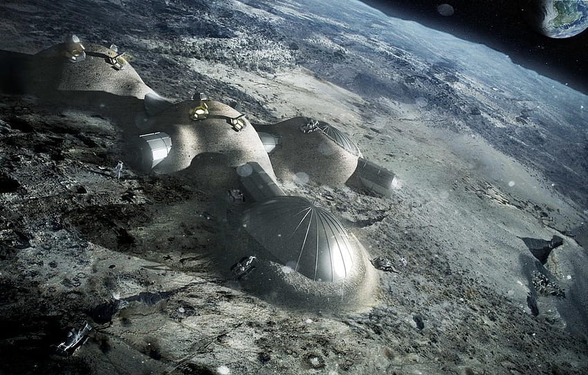 space, the moon, base, colonization for, space colonization HD wallpaper