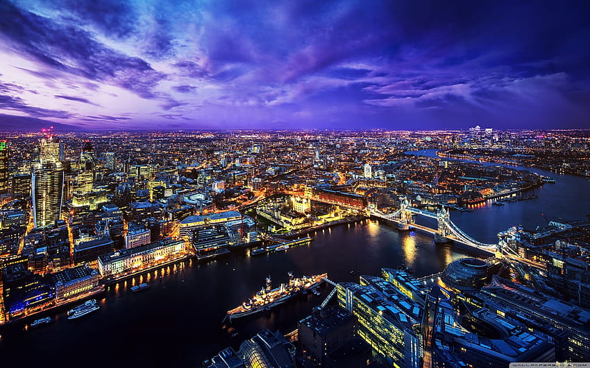 London Skyline at Night, london night HD wallpaper