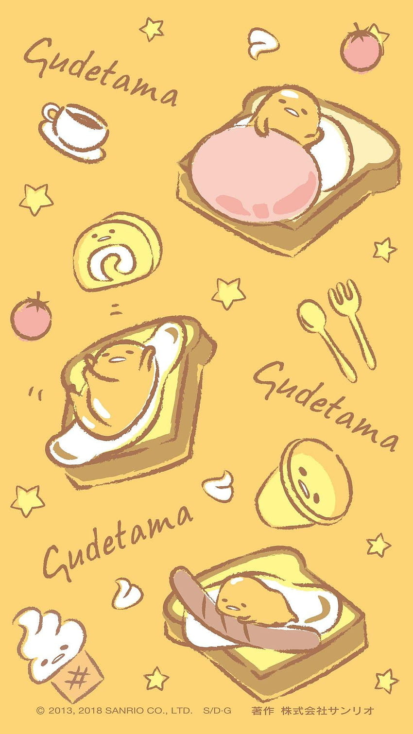 Gudetama Gudetama, comida estética fondo de pantalla del teléfono