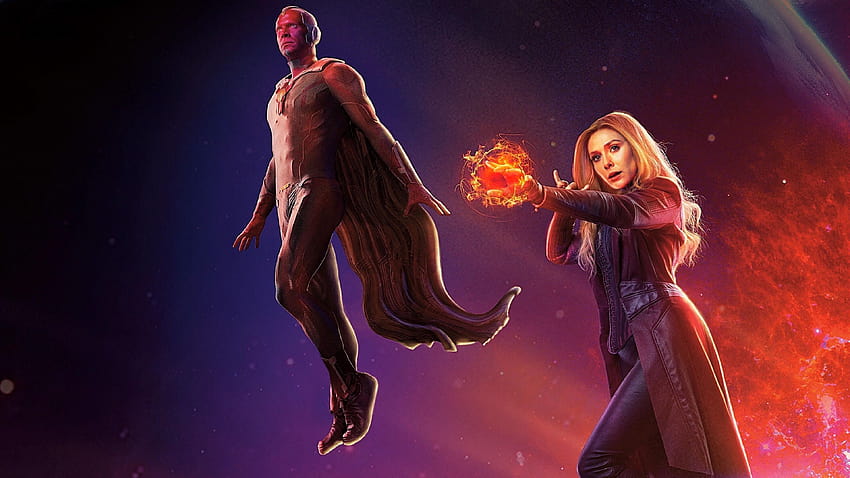 Avengers Infinity War Scarlet Witch and Vision, wandavision marvel HD wallpaper