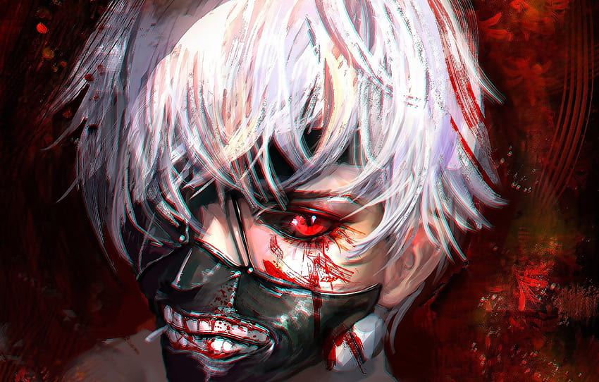 Face Anime Art Ken Kanek Tokyo Ghoul The, blood face HD wallpaper
