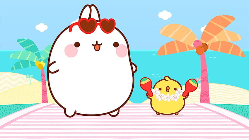 desktop wallpaper molang summer pc molang