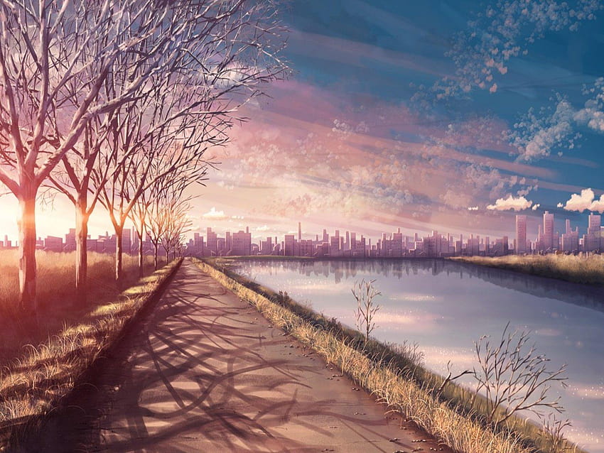 Let's go to the city and Backgrounds, anime city pink HD wallpaper
