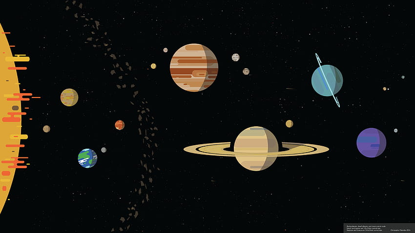 Solar System Minimalist Space, solar pc HD wallpaper