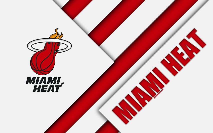 Miami Heat, logotipo, diseño de materiales, minimalista nba miami fondo de pantalla