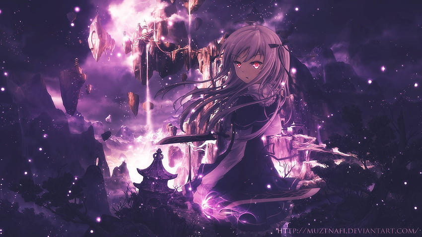 Dark Purple Anime Girl, cool anime purple HD wallpaper