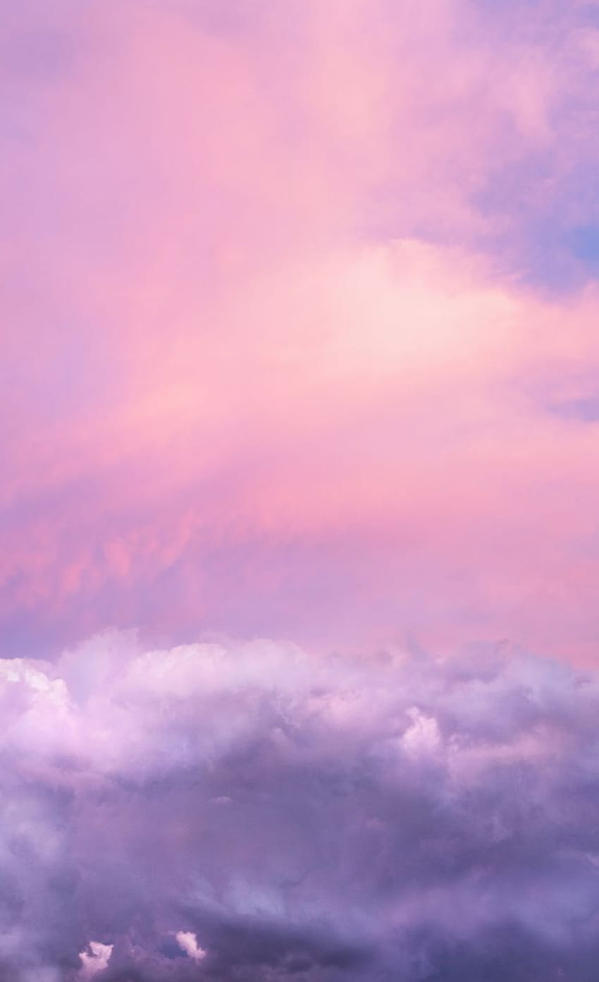 Coucher de soleil et nuages, iphone nuages ​​roses violets Fond d'écran de téléphone HD