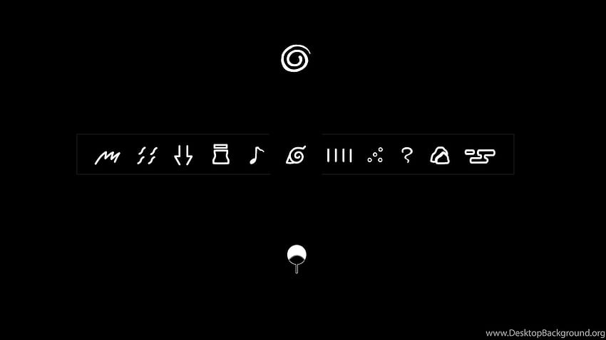 Naruto Logo Village s, naruto en blanco y negro fondo de pantalla