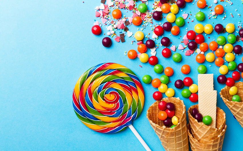 2880x1800 Waffelkegel, Süßigkeiten, Lollipop für Loli Pop HD-Hintergrundbild