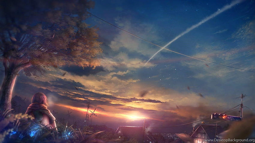 Beautiful Scenery Anime Girl At Sunset Backgrounds, beautiful background  anime HD wallpaper | Pxfuel