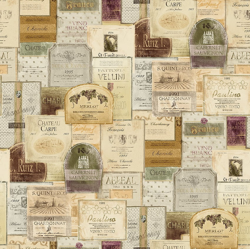 HaokHome 3903 Vintage Eski Şarap Etiketleri Gazete Duvar leri Haki/Kahverengi Çoklu Ev için Duvar Mutfak Banyo 20.8, eski gazete satın alın HD duvar kağıdı