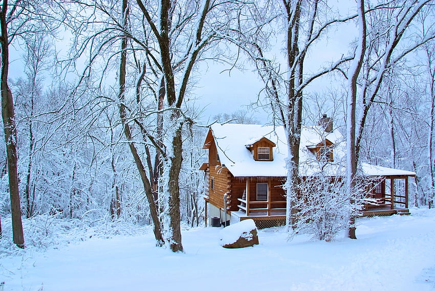 Best 4 Holiday Log Cabin Fireplace on Hip, cozy winter cottage HD wallpaper