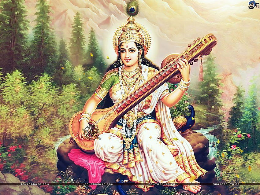 Hindu Gods & Goddesses Full &, saraswati HD wallpaper