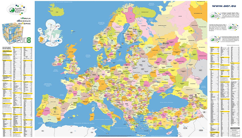 Top Europakarte HD-Hintergrundbild