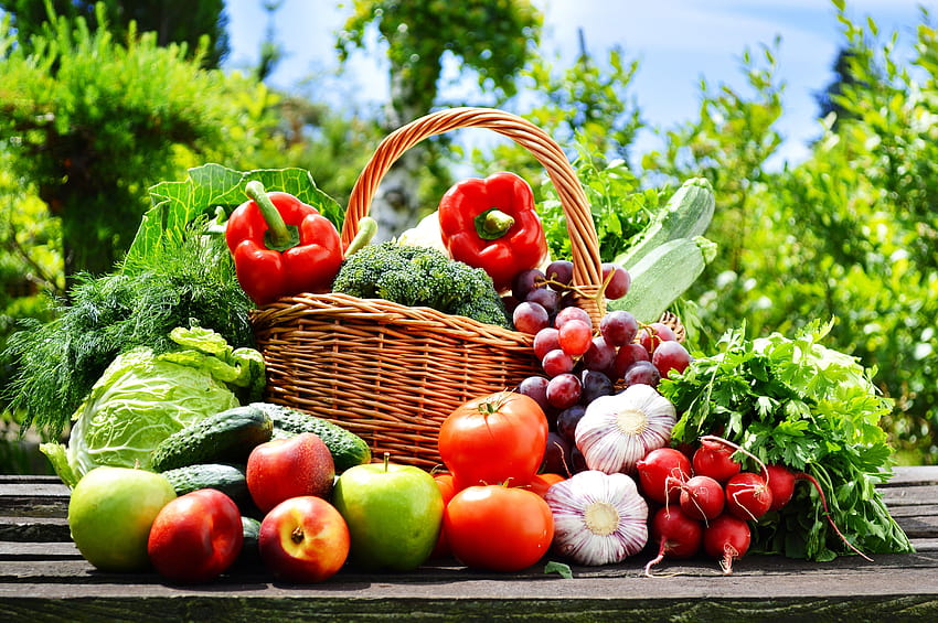 frutas e legumes variados papel de parede HD