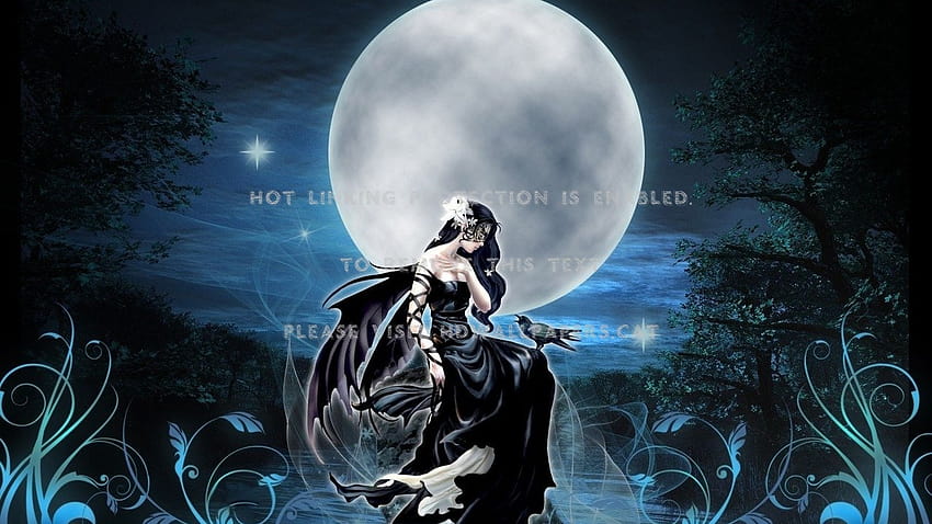 Mystical angel wings dress female crow full, mystical moonlight HD ...