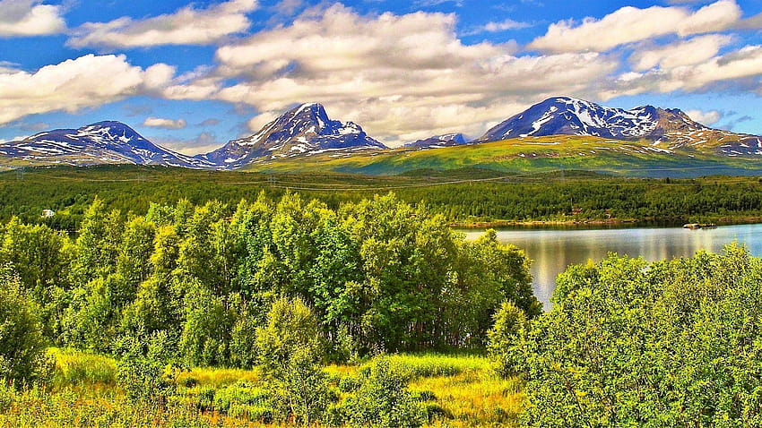 Tromso Tag : Panorama Lingkaran Artik Musim Panas Norwegia Utara Wallpaper HD