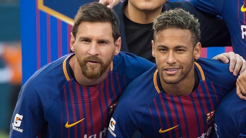 Neymar will ein Wiedersehen mit Lionel Messi „in der nächsten Saison“ und schlägt vor, dass der Stürmer von Barcelona zu PSG wechseln sollte HD-Hintergrundbild