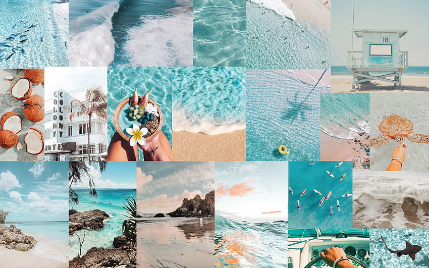 Beach aesthetic collage laptop HD wallpapers  Pxfuel