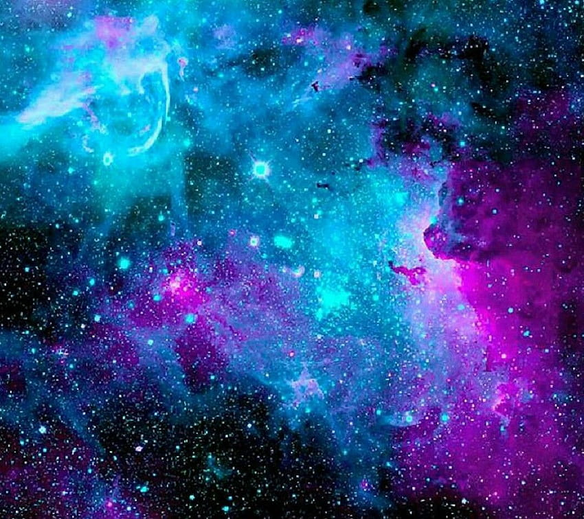 Galáxia azul e roxa, galáxia roxa estética papel de parede HD